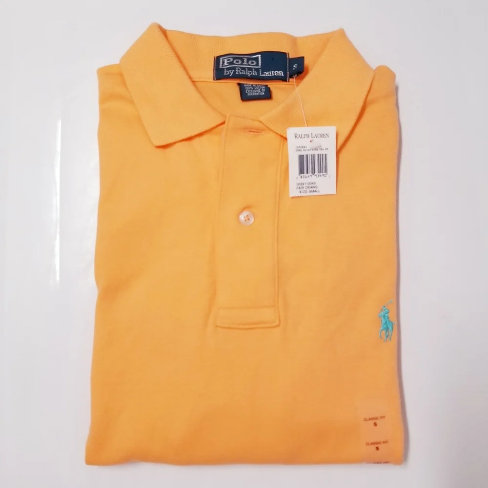 Polo Ralph Lauren Cotton Polo Shirt Classic Fit Fair Orange Sz Small NWT
